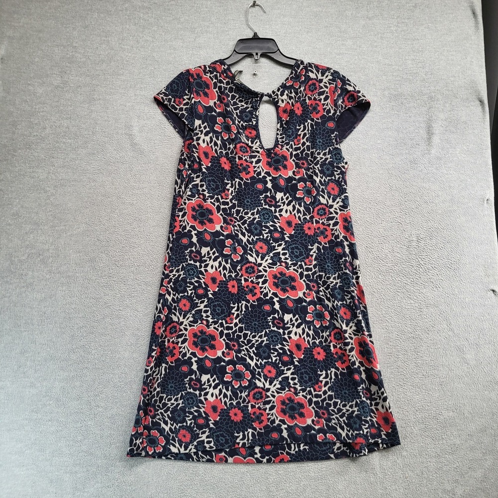 Guess Women Dress Large Blue Floral Shift Shrot Sleeve Scoop Neck - Picture 7 of 9